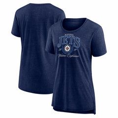 NHL Navy Winnipeg Jets Women's Reign Supreme Tri-Blend T-Shirt