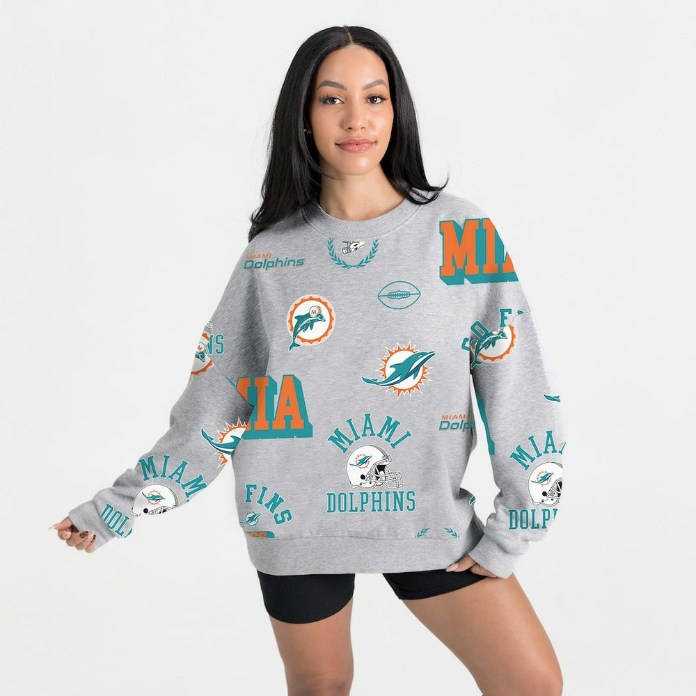 Gameday Couture Women's Always On Repeat Fleece Sweatshirt - Miami Dolphins