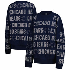 Gameday Couture Women's Oversized Hype Era Rhinestone Text Sweatshirt - Chicago Bears
