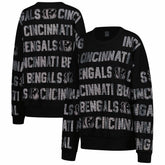 Gameday Couture Women's Oversized Hype Era Rhinestone Text Sweatshirt - Cincinnati Bengals