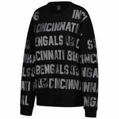 Gameday Couture Women's Oversized Hype Era Rhinestone Text Sweatshirt - Cincinnati Bengals