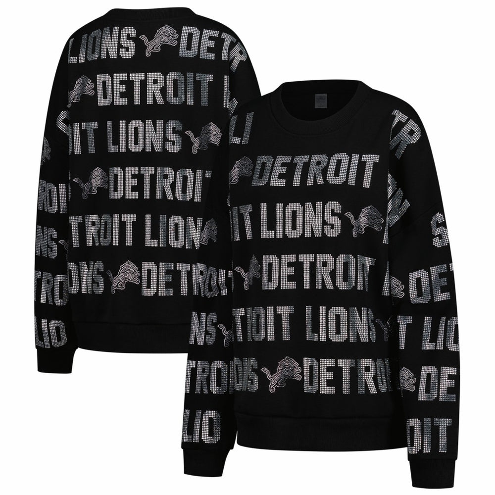 Gameday Couture Women's Oversized Hype Era Rhinestone Text Sweatshirt - Detroit Lions