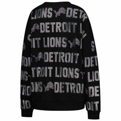 Gameday Couture Women's Oversized Hype Era Rhinestone Text Sweatshirt - Detroit Lions