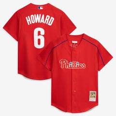 MLB Ryan Howard Philadelphia Phillies Mitchell & Ness Cooperstown Collection Batting Practice Jersey – Red