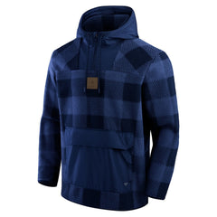 Elements Plaid Polar Fleece Quarter-Zip Hoodie - Dallas Cowboys