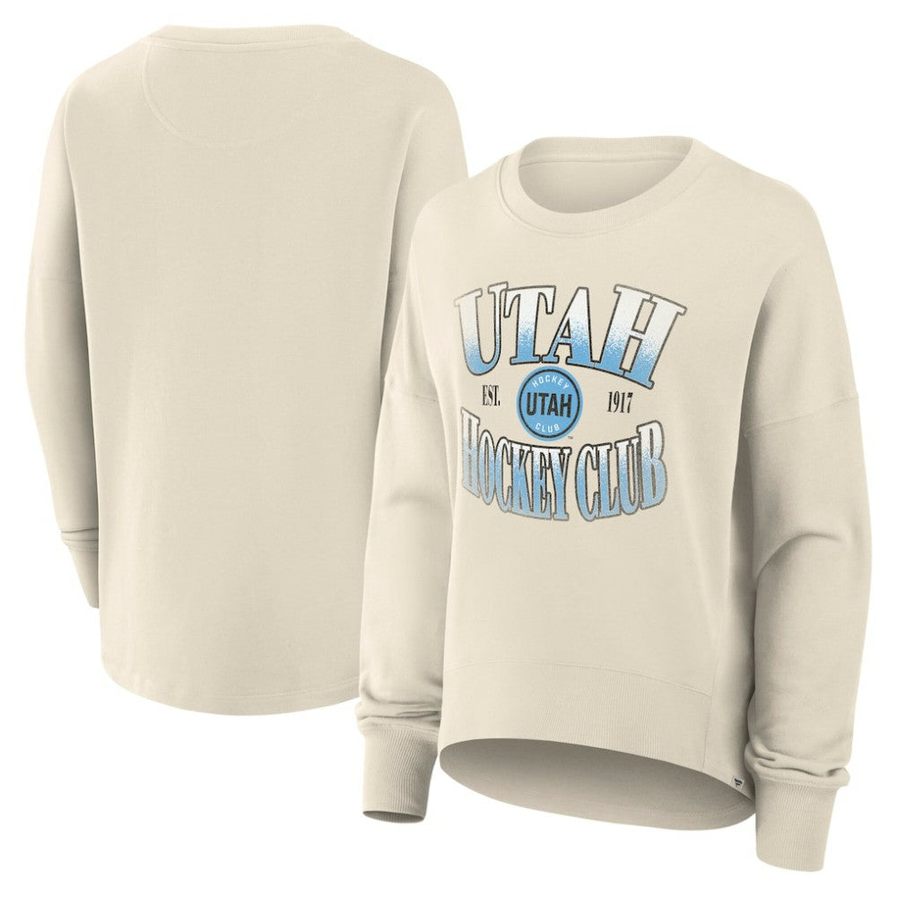 NHL Cream Utah Hockey Club Fanatics Women's Oversized Slice Pullover Sweatshirt
