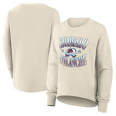 NHL Cream Colorado Avalanche Fanatics Women's Oversized Slice Pullover Sweatshirt