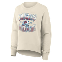 NHL Cream Colorado Avalanche Fanatics Women's Oversized Slice Pullover Sweatshirt