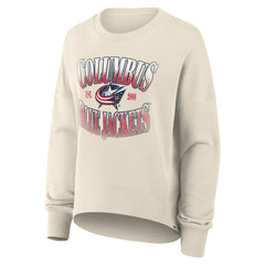 NHL Cream Columbus Blue Jackets Fanatics Women's Oversized Slice Pullover Sweatshirt
