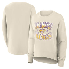 NHL Cream Los Angeles Kings Fanatics Women's Oversized Vintage Slice Pullover Sweatshirt