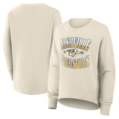 NHL Cream Nashville Predators Fanatics Women's Oversized Slice Pullover Sweatshirt