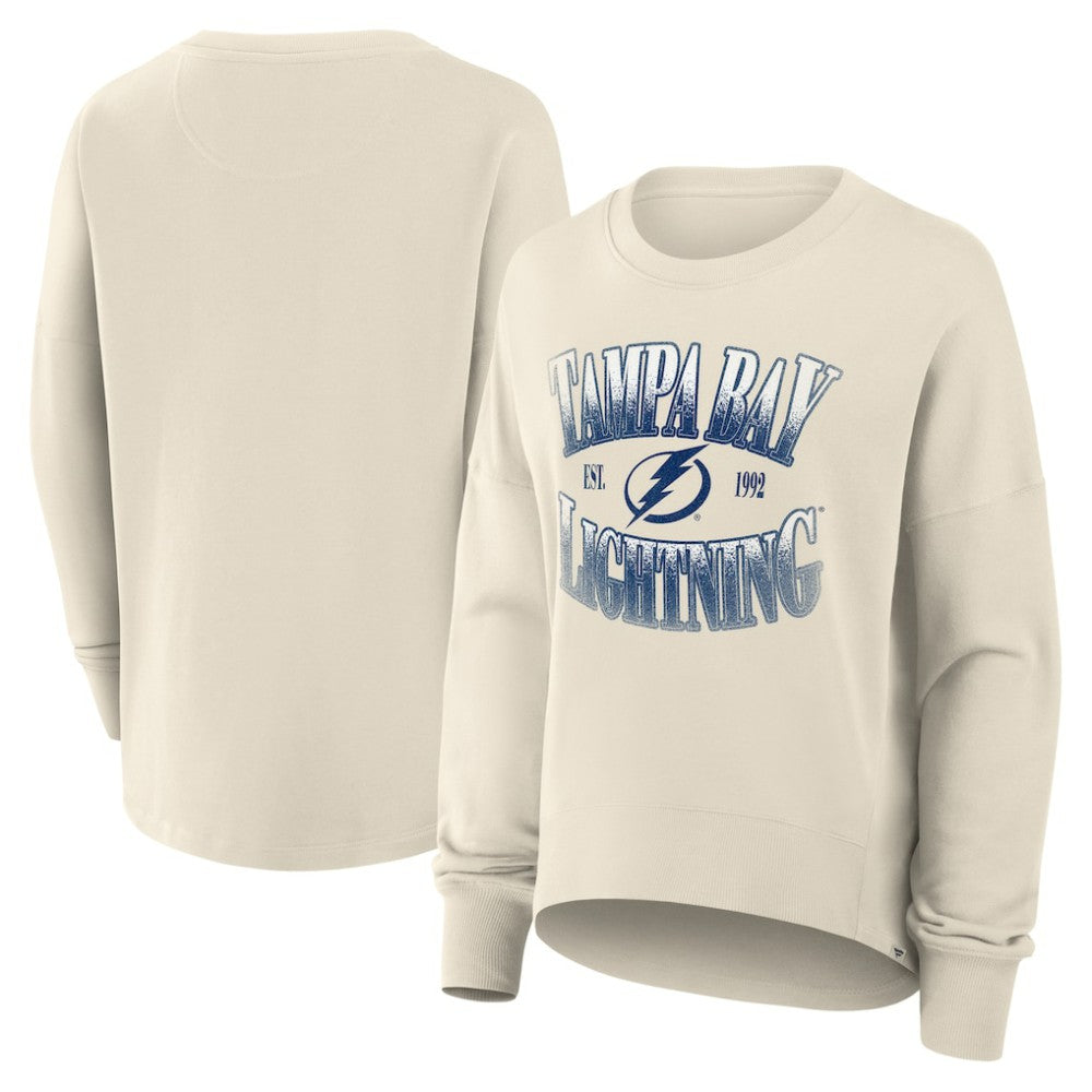 NHL Cream Tampa Bay Lightning Fanatics Women's Oversized Slice Pullover Sweatshirt