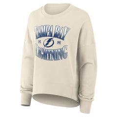 NHL Cream Tampa Bay Lightning Fanatics Women's Oversized Slice Pullover Sweatshirt