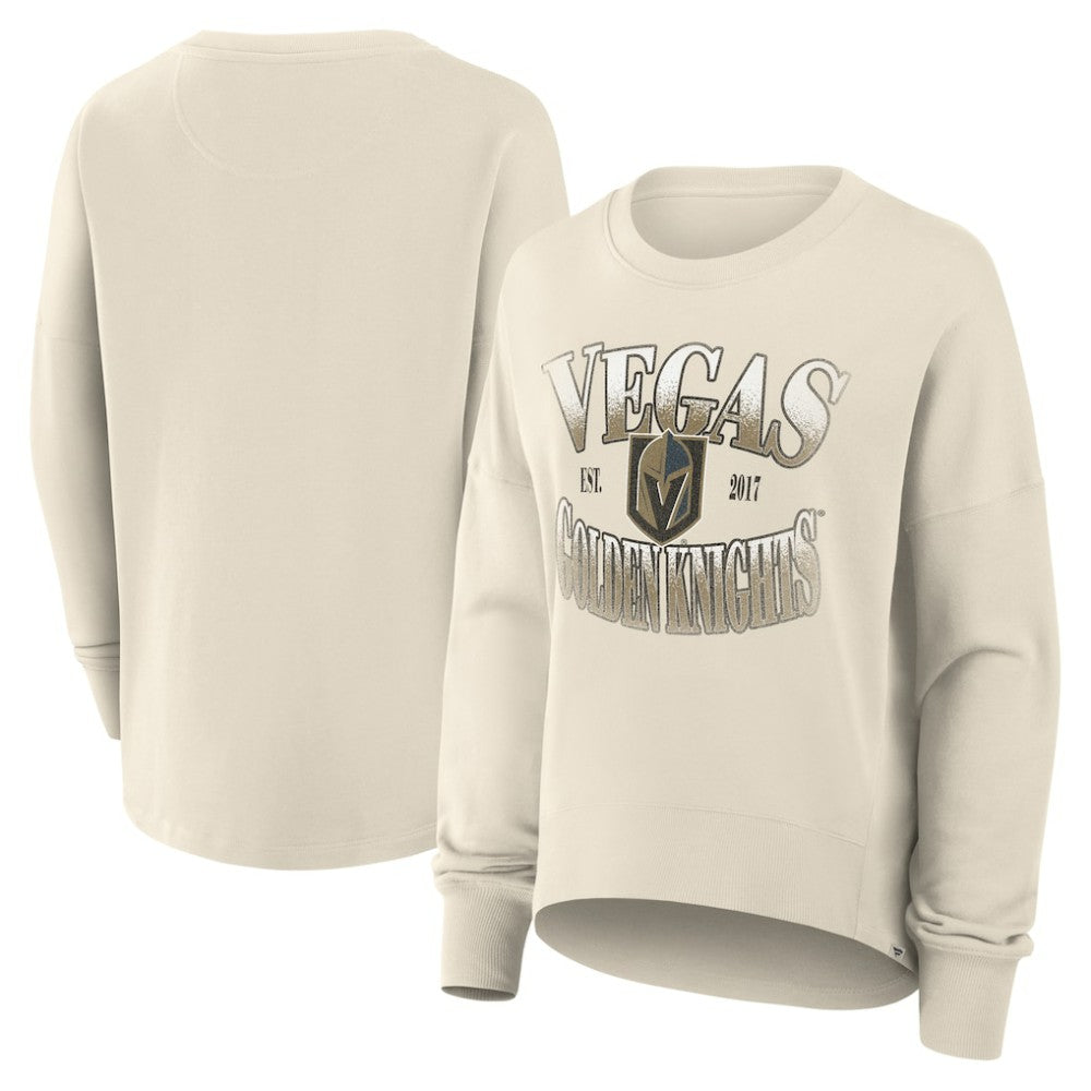 NHL Cream Vegas Golden Knights Fanatics Women's Oversized Slice Pullover Sweatshirt