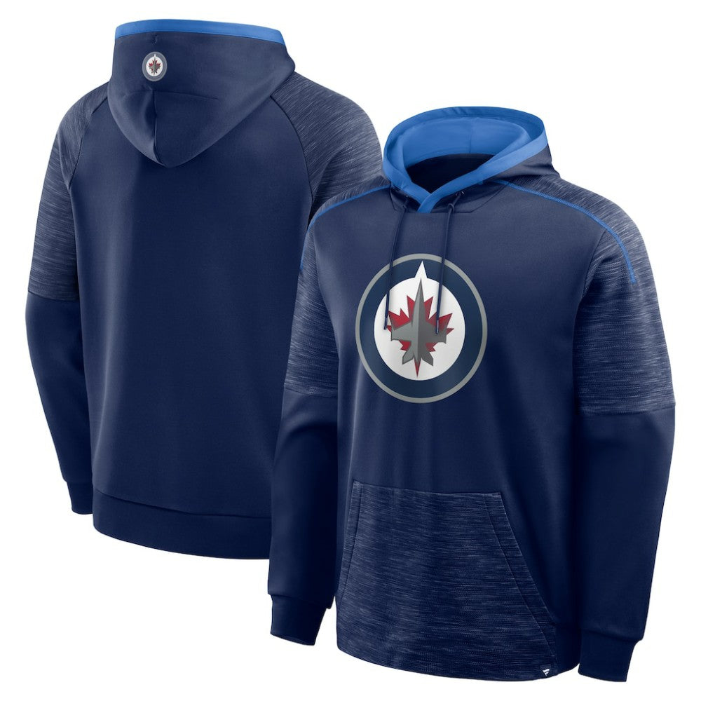 NHL Navy Winnipeg Jets Fanatics Goaltender Defender Pullover Hoodie