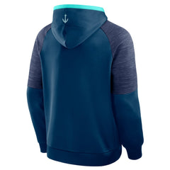 NHL Deep Sea Blue Seattle Kraken Fanatics Goaltender Defender Pullover Hoodie
