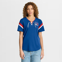 NHL Blue New York Rangers Fanatics Women's Offside Athena T-Shirt