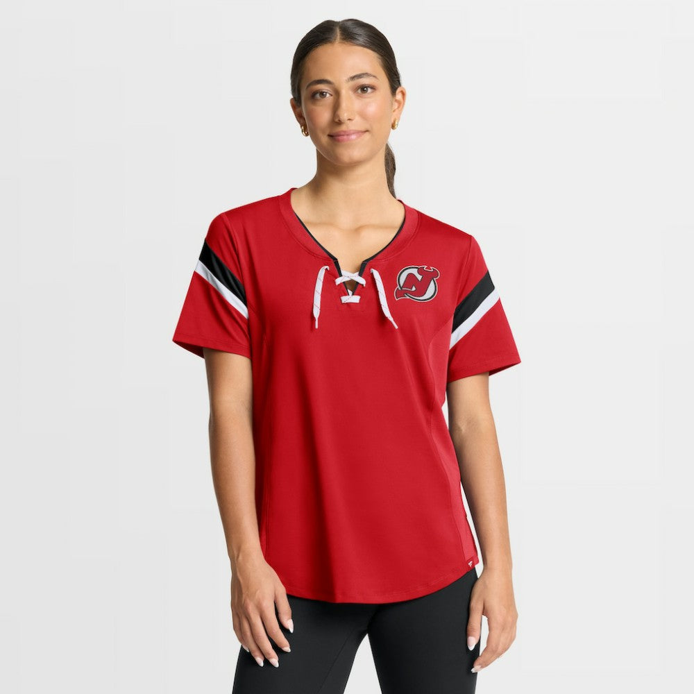 NHL Red New Jersey Devils Fanatics Women's Offside Athena T-Shirt