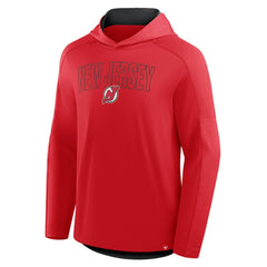 NHL Red New Jersey Devils Fanatics Penalty Shot Long Sleeve Hoodie T-Shirt