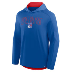 NHL Blue New York Rangers Fanatics Penalty Shot Long Sleeve Hoodie T-Shirt