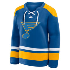 NHL Blue St. Louis Blues Fanatics Women's Icing Long Sleeve Lace Up Sweatshirt