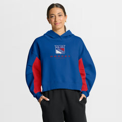 NHL Blue New York Rangers Fanatics Women's Back Check Boxy Hoodie