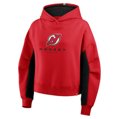 NHL Red New Jersey Devils Fanatics Women's Back Check Boxy Hoodie