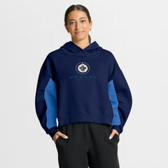 NHL Navy Winnipeg Jets Fanatics Women's Back Check Boxy Hoodie