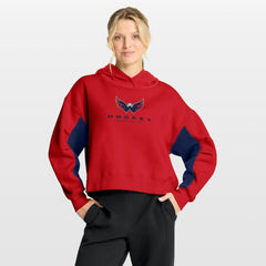 NHL Red Washington Capitals Fanatics Women's Back Check Boxy Hoodie
