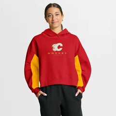 NHL Red Calgary Flames Fanatics Women's Back Check Boxy Hoodie