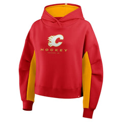 NHL Red Calgary Flames Fanatics Women's Back Check Boxy Hoodie