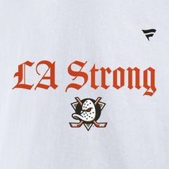 NHL White Anaheim Ducks Fanatics Unisex LA Strong Premium Fleece Pullover Hoodie