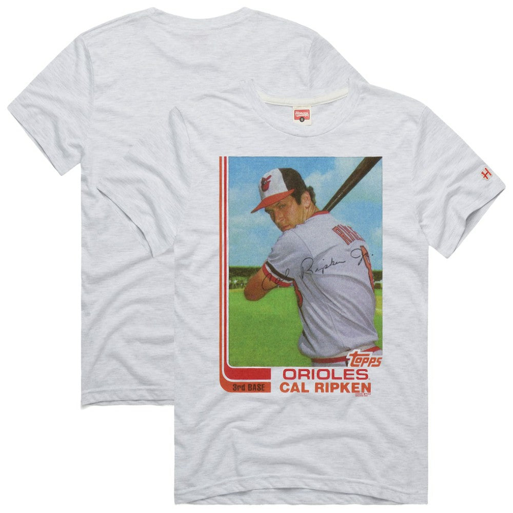 MLB Cal Ripken Jr. Baltimore Orioles Homage 1982 Topps Baseball Card Player T-Shirt