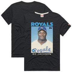 MLB Bo Jackson Kansas City Royals Homage 1986 Topps Baseball Card Player T-Shirt