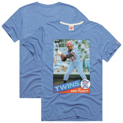MLB Kirby Puckett Minnesota Twins Homage 1985 Topps Baseball Card Player Tri-Blend T-Shirt
