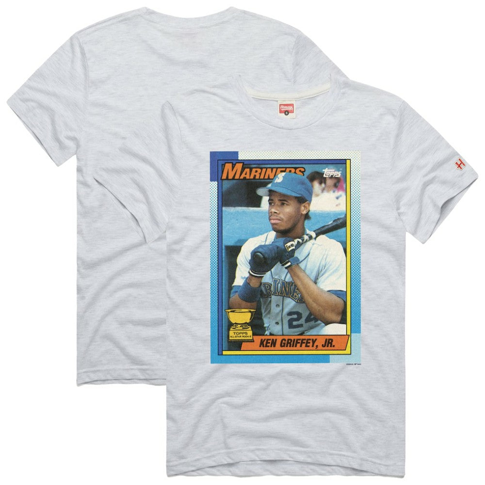MLB Ken Griffey Jr. Seattle Mariners Homage 1990 Topps Baseball Card Player T-Shirt