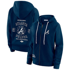 MLB Atlanta Braves WEAR by Erin Andrews Women's Vintage Full-Zip Raglan Hoodie