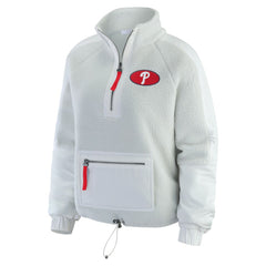 MLB Philadelphia Phillies WEAR by Erin Andrews Women's Polar Fleece Quarter-Zip Jacket