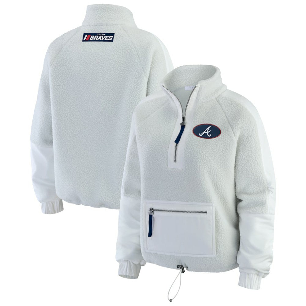 MLB Atlanta Braves WEAR by Erin Andrews Women's Polar Fleece Quarter-Zip Jacket