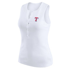 MLB Texas Rangers WEAR by Erin Andrews Women's Rib-Knit Henley Tank Top