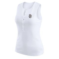 MLB San Diego Padres WEAR by Erin Andrews Women's Rib-Knit Henley Tank Top