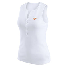 MLB Houston Astros WEAR by Erin Andrews Women's Rib-Knit Henley Tank Top