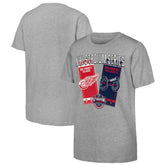 NHL Heather Gray Youth 2025 NHL Stadium Series Columbus Blue Jackets vs. Detroit Red Wings Matchup T-Shirt