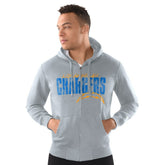 Starter Distressed Classic Full-Zip Hoodie - Los Angeles Chargers