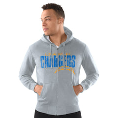Starter Distressed Classic Full-Zip Hoodie - Los Angeles Chargers