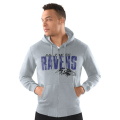 Starter Distressed Classic Full-Zip Hoodie - Baltimore Ravens