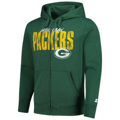Starter Distressed Classic Full-Zip Hoodie - Green Bay Packers
