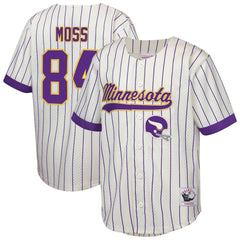 Randy Moss Youth Retired Player Name & Number Baseball Jersey - Minnesota Vikings