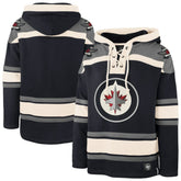 NHL Navy Winnipeg Jets '47 Superior Lacer Hoodie