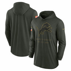 2025 Salute to Service Sideline Dri-FIT Lightweight Hooded Pullover - Detroit Lions